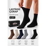 Ducks Socks Erkek 6'lı Pamuklu Kutulu Lastiksiz Çorap Diyabetik Dostu Dikişsiz Esnek Uzun Konç Sıkmayan Çorap - 41 - 44 - Çok Renkli