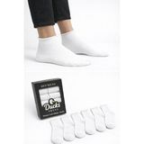 Ducks Socks Erkek 6'lı Pamuklu Kutulu Lastiksiz Siyah Dikişsiz Esnek Kısa Konç Sıkmayan Çorap - 40 - 45 - Beyaz