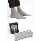 Ducks Socks Erkek 6'lı Pamuklu Kutulu Lastiksiz Siyah Dikişsiz Esnek Kısa Konç Sıkmayan Çorap - 40 - 45 - Gri