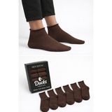 Ducks Socks Erkek 6'lı Pamuklu Kutulu Lastiksiz Siyah Dikişsiz Esnek Kısa Konç Sıkmayan Çorap - 40 - 45 - Kahverengi