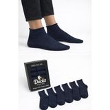 Ducks Socks Erkek 6'lı Pamuklu Kutulu Lastiksiz Siyah Dikişsiz Esnek Kısa Konç Sıkmayan Çorap - 40 - 45 - Lacivert