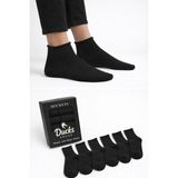 Ducks Socks Erkek 6'lı Pamuklu Kutulu Lastiksiz Siyah Dikişsiz Esnek Kısa Konç Sıkmayan Çorap - 40 - 45
