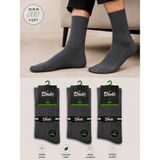 Ducks Socks Erkek Bambu Dikişsiz Soket Çorap 3'lü Yıkamalı Uzun Konç Çizgili Erkek Çorap - 40 - 44 - Füme