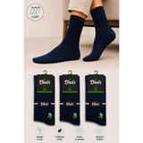 Ducks Socks Erkek Bambu Dikişsiz Soket Çorap 3'lü Yıkamalı Uzun Konç Çizgili Erkek Çorap - 40 - 44 - Lacivert