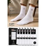 Ducks Socks Erkek Çorap Bambu Dikişsiz 6'lı Ekstra Ince Yazlık Erkek Klasik Soket Çorap - Beyaz