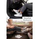 Ducks Socks Erkek Gri Lastiksiz Seyahat Çorabı 3’lü Paket Dikişsiz/Premium/Pamuk/Kısa Yolculuk Çorabı