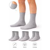 Ducks Socks Erkek Gri Pamuk Dikişsiz Lastiksiz Çorap 3'lü Paket Uzun Konç / İz Bırakmaz / Sıkmayan Çorap