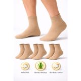Ducks Socks Erkek Kısa Konç Bambu Bej Çorap 3’lü Dikişsiz Terletmeyen Ultra Yumuşak Nefes Alabilir Premium Çorap