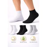 Ducks Socks Erkek Kısa Konç Bambu Çorap 3’lü Dikişsiz Terletmeyen Ultra Yumuşak Nefes Alabilir Premium Çorap - 40 - 44 - Beyaz - Siyah - Gri