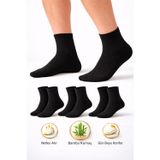 Ducks Socks Erkek Kısa Konç Bambu Siyah Çorap 3’lü Dikişsiz Terletmeyen Ultra Yumuşak Nefes Alabilir Çorap