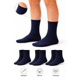 Ducks Socks Erkek Lacivert Pamuk Dikişsiz Lastiksiz Çorap 3'lü Paket Uzun Konç / İz Bırakmaz / Sıkmayan Çorap