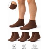 Ducks Socks Erkek Pamuk Dikişsiz Lastiksiz Çorap 3'lü Paket Kısa Konç / Iz Bırakmaz / Sıkmayan Çorap - 40 - 44 - Kahverengi