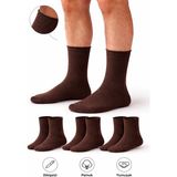 Ducks Socks Erkek Pamuk Dikişsiz Lastiksiz Çorap 3'lü Paket Uzun Konç / Iz Bırakmaz / Sıkmayan Çorap - 40 - 44 - Kahverengi