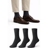 Ducks Socks Erkek Uzun Konç Bambu Çorap 3’lü Dikişsiz Terletmeyen Ince Yazlık Nefes Alabilir Premium Çorap - Füme