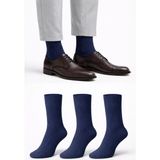 Ducks Socks Erkek Uzun Konç Bambu Çorap 3’lü Dikişsiz Terletmeyen Ince Yazlık Nefes Alabilir Premium Çorap - Lacivert