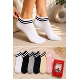 Ducks Socks Kadın Kolej 6'lı Bambu Extra Yumuşak Kutulu Yazlık Dikişsiz Çorap Terletmeyen Soft Çorap - 36 - 40 - Çok Renkli