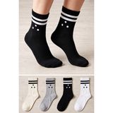 Ducks Socks Kadın Pamuklu Dikişsiz Çorap 4'lü Uzun Konç Kolej Çorap - 36 - 40 - Çok Renkli