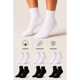 Ducks Socks Kadın Pamuklu Dikişsiz Çorap 6'lı Yarım Konç Günlük Çorap - 36 - 40 - Çok Renkli