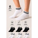 Ducks Socks Kadın Pamuklu Dikişsiz Kolej Çorap 6'lı Patik Günlük Çorap - 36 - 40 - Çok Renkli