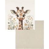 Duckyboo Baby Giraffe & Teddy Beige Pamuklu Müslin 2'li Bebek Örtüsü Seti - Taş - Beyaz - Standart