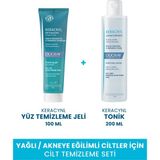 Ducray Akneye Eğilimli Ciltler İçin Temizleme Jeli 100 ml ve Tonik 200 ml Glikolik Asit İçerir