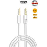 Dudao L12S Aux Ses Kablosu 3.5mm Jak Stereo | 1.2 Metre, Parazitsiz, Araba, Kulaklık, Hoparlör, Telefon Uyumlu - Beyaz