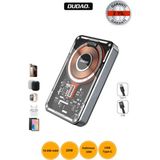 Dudao Tgk1 Transparan Magsafe Kablosuz Powerbank | Şeffaf Gövde, 15W Hızlı Şarj, Güçlü Mıknatıs, iPhone ve Android Uyumlu - Siyah