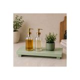 DUDECOR Doğal Ağaç Lake Boyama Yağlık Altlığı -Sıvı Sabunluk Altlığı-Sunumluk 20x10 cm Ahşap Ayaklı