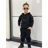 Dudor Kids Siyah Kapşonlu Basic Esofman Takımı - Unisex - 7 - 8 Yaş