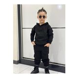 DUDOR KİDS Siyah Kapşonlu Basic Esofman Takımı - Unisex