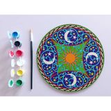 Dudu Gift Ahşap Mandala 20X20 cm Daire Mdf Üzerine Uv Baskı Modeller- Ay Yıldız Güneş Mandala Set Boyama