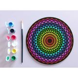 Dudu Gift Ahşap Mandala 20X20 cm Daire Mdf Üzerine Uv Baskı Modeller- Desenli2 Mandala Set Boyama