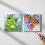 Dudu Gift Okul Etkinliği-2'li Tuval Boyama Seti. 20X20 cm Uv Baskı 6 Akrilik Boya 1 FIRÇA-MODEL-250