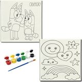 Dudu Gift Okul Etkinliği-2'li Tuval Boyama Seti. 20X20 cm Uv Baskı 6 Akrilik Boya 1 FIRÇA-MODEL-294