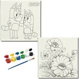 Dudu Gift Okul Etkinliği-2'li Tuval Boyama Seti. 20X20 cm Uv Baskı 6 Akrilik Boya 1 FIRÇA-MODEL-313