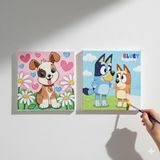 Dudu Gift TATİL-KARNE HEDİYESİ 2'li Tuval Boyama Seti 20X20 cm Uv Baskı 6 Akrilik Boya 1 FIRÇA-MODEL-219