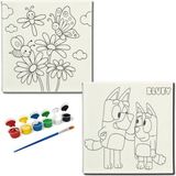 Dudu Gift TATİL-KARNE HEDİYESİ 2'li Tuval Boyama Seti 20X20 cm Uv Baskı 6 Akrilik Boya 1 FIRÇA-MODEL-220