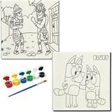 Dudu Gift TATİL-KARNE HEDİYESİ 2'li Tuval Boyama Seti 20X20 cm Uv Baskı 6 Akrilik Boya 1 FIRÇA-MODEL-224