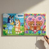 Dudu Gift TATİL-KARNE HEDİYESİ 2'li Tuval Boyama Seti 20X20 cm Uv Baskı 6 Akrilik Boya 1 FIRÇA-MODEL-230