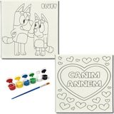 Dudu Gift TATİL-KARNE HEDİYESİ 2'li Tuval Boyama Seti 20X20 cm Uv Baskı 6 Akrilik Boya 1 FIRÇA-MODEL-232