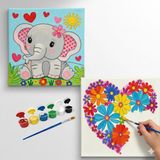 Dudu Gift TATİL-KARNE HEDİYESİ 2'li Tuval Boyama Seti 20X20 cm Uv Baskı 6 Akrilik Boya 1 FIRÇA-MODEL-259