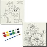 Dudu Gift TATİL-KARNE HEDİYESİ 2'li Tuval Boyama Seti 20X20 cm Uv Baskı 6 Akrilik Boya 1 FIRÇA-MODEL-264