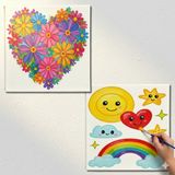 Dudu Gift TATİL-KARNE HEDİYESİ 2'li Tuval Boyama Seti 20X20 cm Uv Baskı 6 Akrilik Boya 1 FIRÇA-MODEL-297
