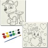 Dudu Gift TATİL-KARNE HEDİYESİ 2'li Tuval Boyama Seti 20X20 cm Uv Baskı 6 Akrilik Boya 1 FIRÇA-MODEL-396