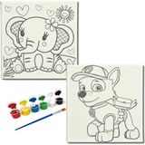 Dudu Gift TATİL-KARNE HEDİYESİ 2'li Tuval Boyama Seti 20X20 cm Uv Baskı 6 Akrilik Boya 1 FIRÇA-MODEL-404