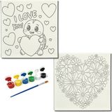 Dudu Gift TATİL-KARNE HEDİYESİ 2'li Tuval Boyama Seti 20X20 cm Uv Baskı 6 Akrilik Boya 1 FIRÇA-MODEL-412