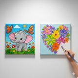 Dudu Hediye Pazarı KARNE HEDİYESİ- TATİL ETKİNLİĞİ-2'li Tuval Boyama Seti. 20X20 cm Uv Baskı 6 Akrilik Boya 1 FIRÇA-MODEL-258