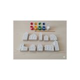 dudugift Taş Tozu Boyama Seti- Mini Şehir - 10'lu Set + 6 Ana Renk Boya+Fırça