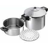 Düdüklü Tencere/düdüklü Tencere Duromatıc Inox Set, Yan Saplı Modeller, Indüksiyon, Paslanmaz Çelik, Gümüş, Tencere Seti 8 L/24 cm + Alt Parça 4 L/24