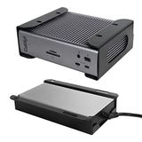DUDUXI Thunderbolt 4 Dock/Thunderbolt 3 Dock ve Güç Kablosu için Masa Altında Masa Tutacağı, TS4 / TS3 Plus için Masa Altında Demir Depolama Rafı, Matkapsız, Tüm Donanımlarla Kolay Kurulum